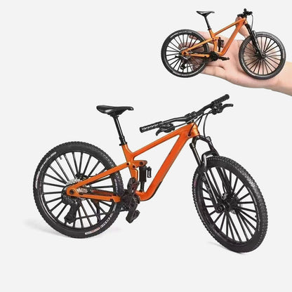 Collectible Alloy Simulation Mountain Bike Model with Front and Rear Suspension