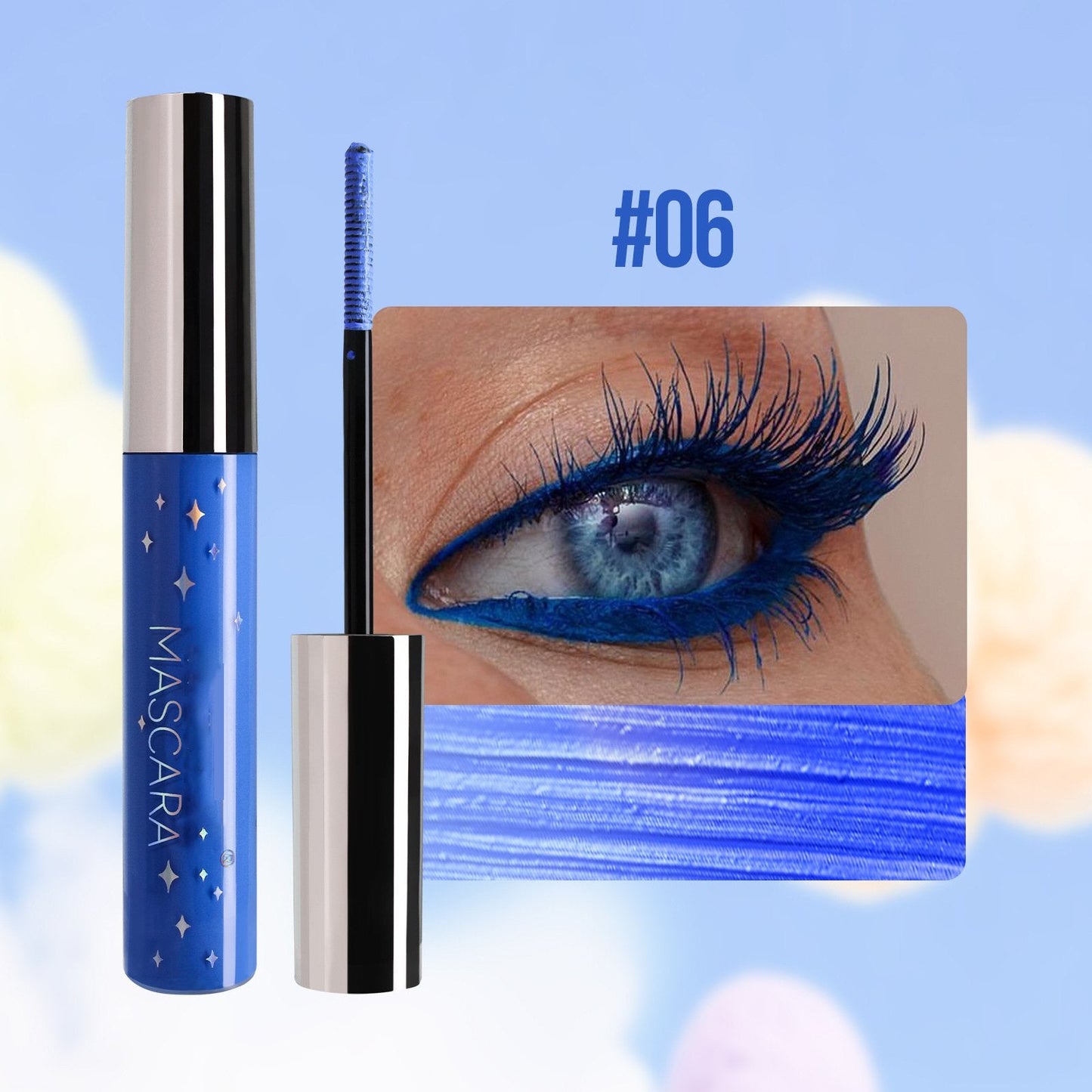 Färgglad Glittermascara