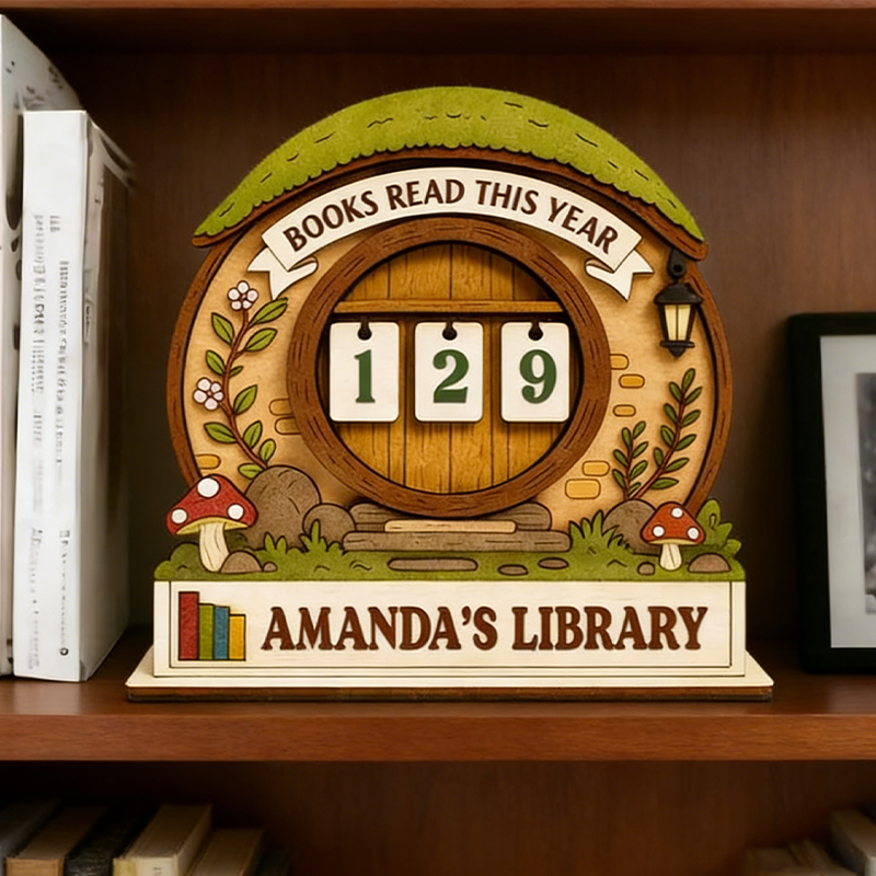 Wooden sign for the annual reading 📚✨