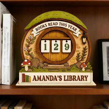 Wooden sign for the annual reading 📚✨