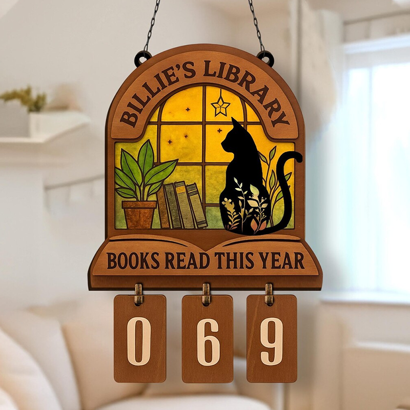 Wooden sign for the annual reading 📚✨