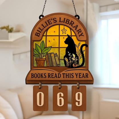Wooden sign for the annual reading 📚✨