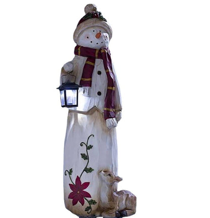🎄Woodland Snowman med elektronisk lampa