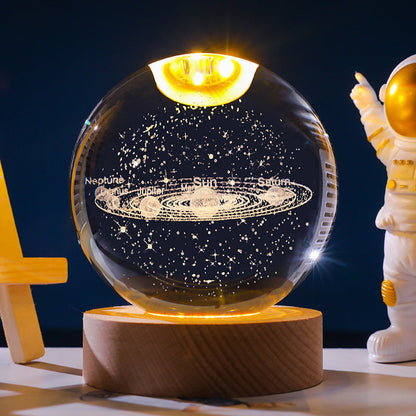 Stjärnklar himmel 3D mikrolandskap kristallkula