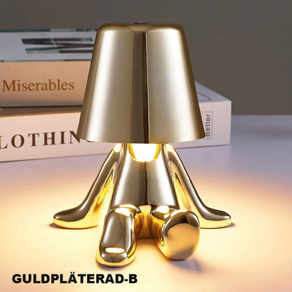 Touch-kontroll bordslampa Gyllene staty LED-lampa