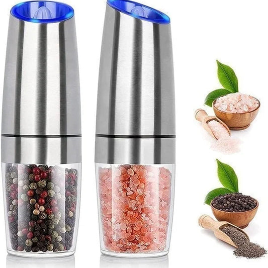 Automatisk elektrisk salt- och pepparkvarn med induktion och tyngdkraft