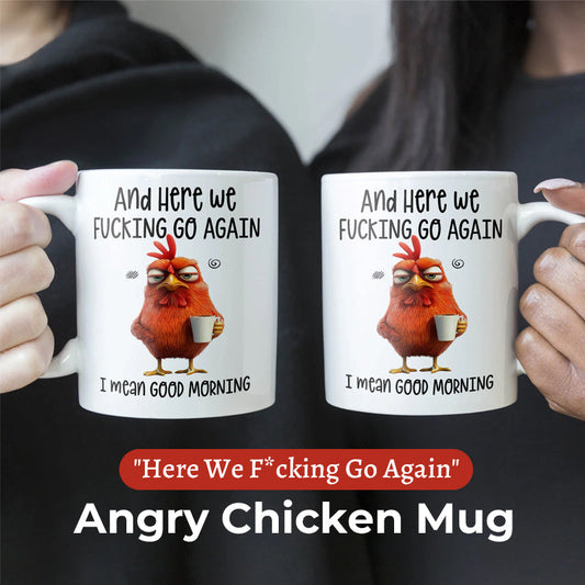 ☕ ”Nu börjar det igen, för helvete” Angry Chicken-mug