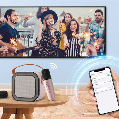 Mini Karaoke Machine med trådlösa mikrofoner