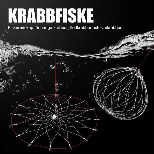 🦀 Automatisk Infällbar Krabbakruka, Magiskt Krabbafiskeverktyg🎣✨