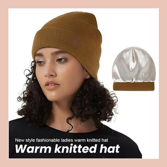📢Ny exklusiv flash-rea 49% rabatt🎊Satinfodrad stickad mössa