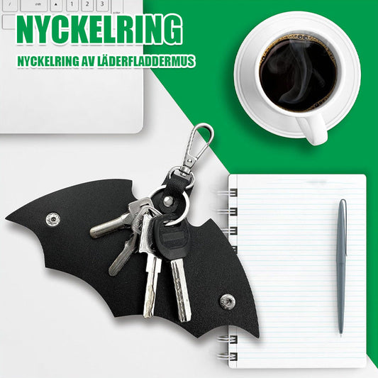Nyckelring av läderfladdermus/Leather Bat-Shaped Key Protector