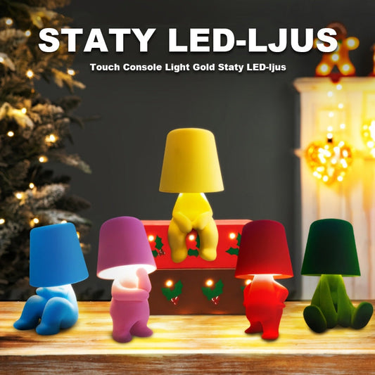 Touch-kontroll bordslampa Gyllene staty LED-lampa