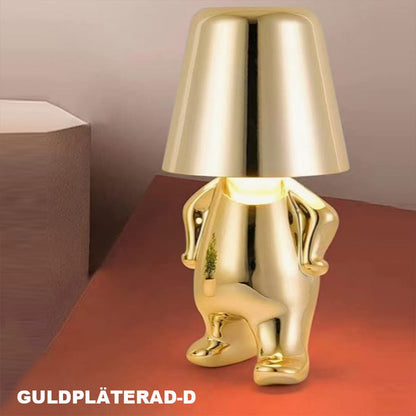 Touch-kontroll bordslampa Gyllene staty LED-lampa