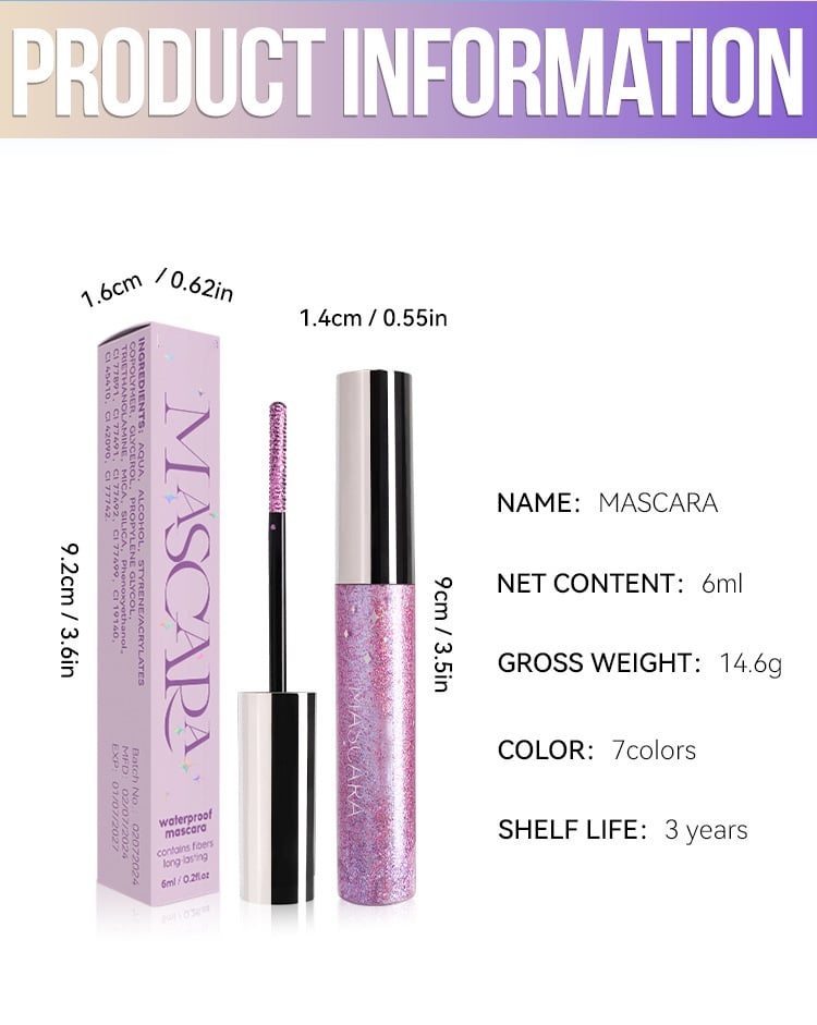 Färgglad Glittermascara