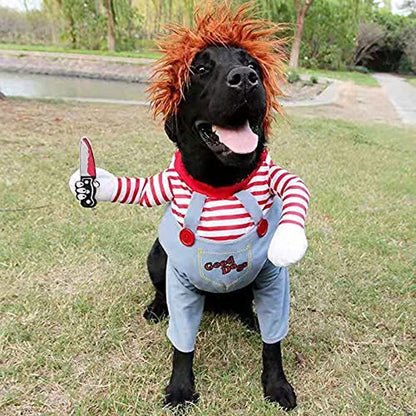 Halloween Husdjur Hund Cowboy Ryttare Dräkt