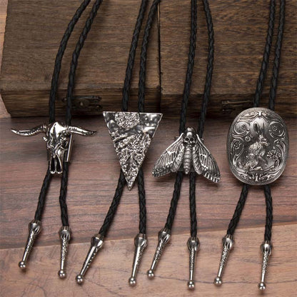 Cowboy läder slips - Gothic Western Bolo slips halsband 🦋