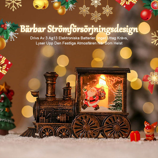 🎄Jul Guldmålad Tåg Nattlampa Prydnad🎄