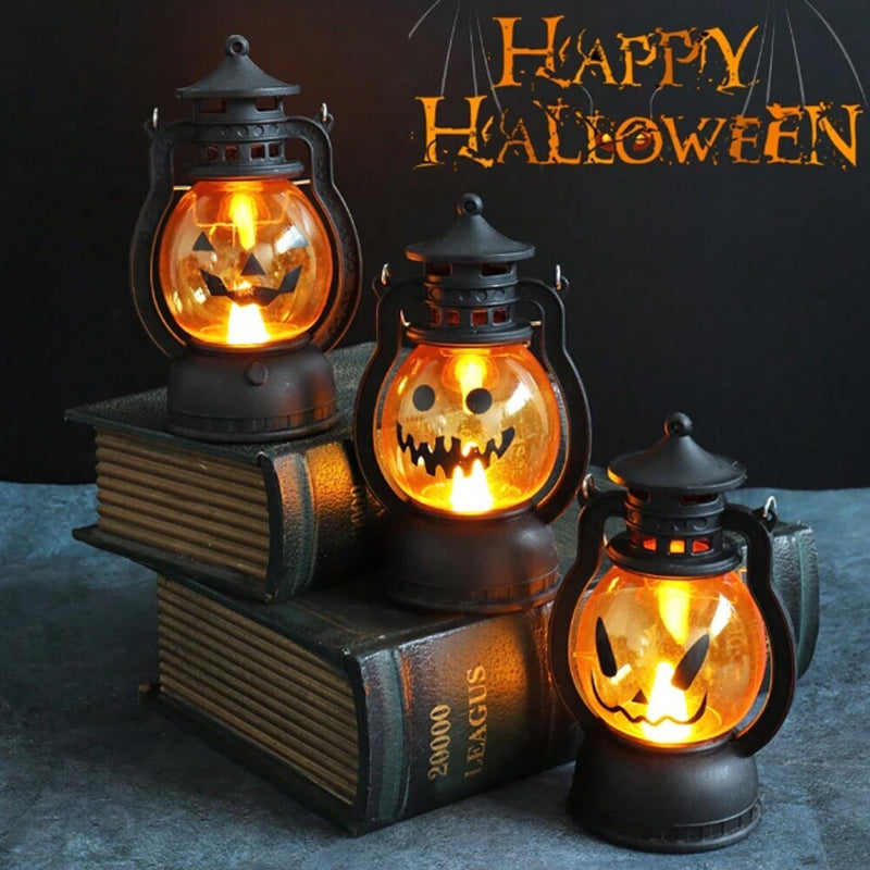 🎃 Amerikansk Retro Halloween Bärbar Pumpalykta 🎃