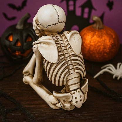 💀 Halloween Tre kloka skelett Resinfigurer
