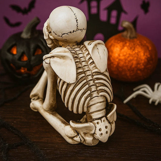 💀 Halloween Tre kloka skelett Resinfigurer