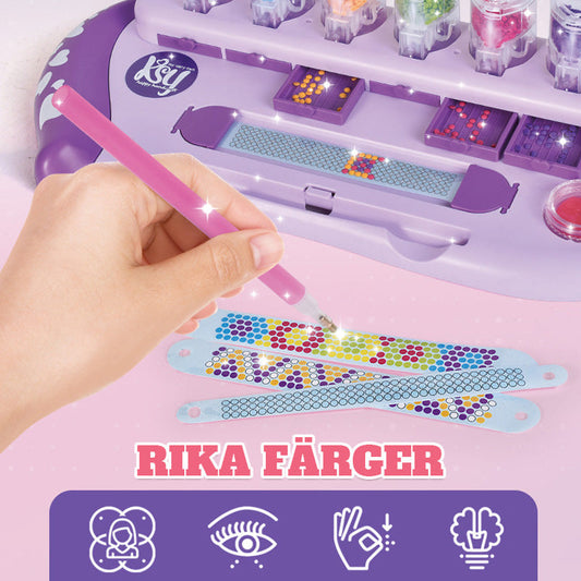 🌈DIY Fashion Dot Diamond Weaving Hand Rope Bracelet Verktyg🎨
