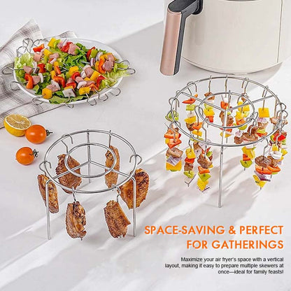 🔥 Air Fryer Skewer Rack | 360 ° jämn matlagning, krispig och saftig 🍢
