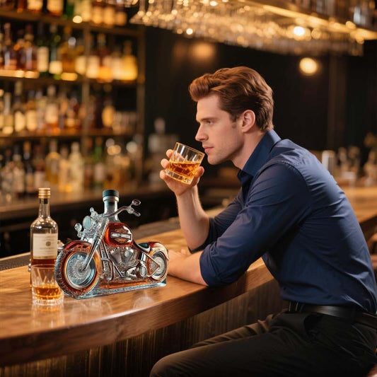 Kreativ motorcykel Glasvinflaska