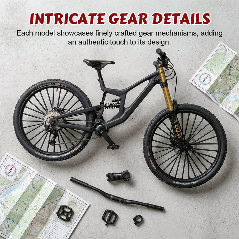 Collectible Alloy Simulation Mountain Bike Model with Front and Rear Suspension