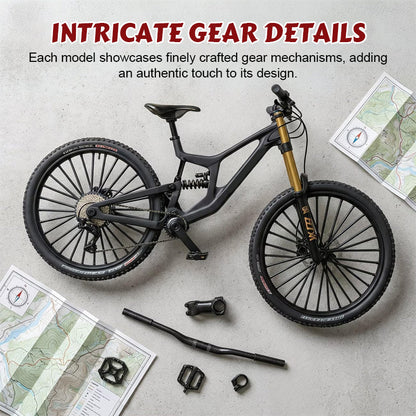 Collectible Alloy Simulation Mountain Bike Model with Front and Rear Suspension