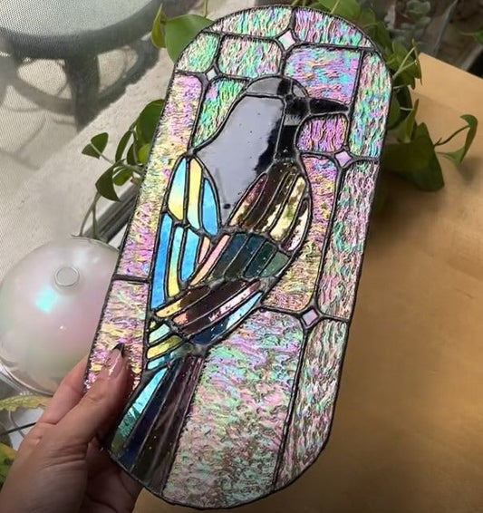 🔥Fågelmålat glaspaneldekor/🔥Bird Stained Glass Panel Decor
