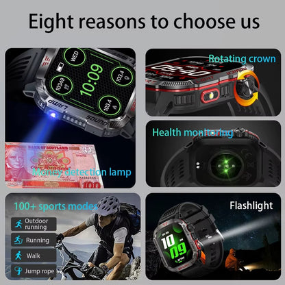 🔥Sista dagen 70 % RABATT – Militärisk outdoor-sport-smartwatch för män för Android och iOS