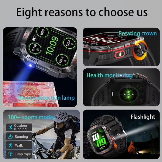🔥Sista dagen 70 % RABATT – Militärisk outdoor-sport-smartwatch för män för Android och iOS