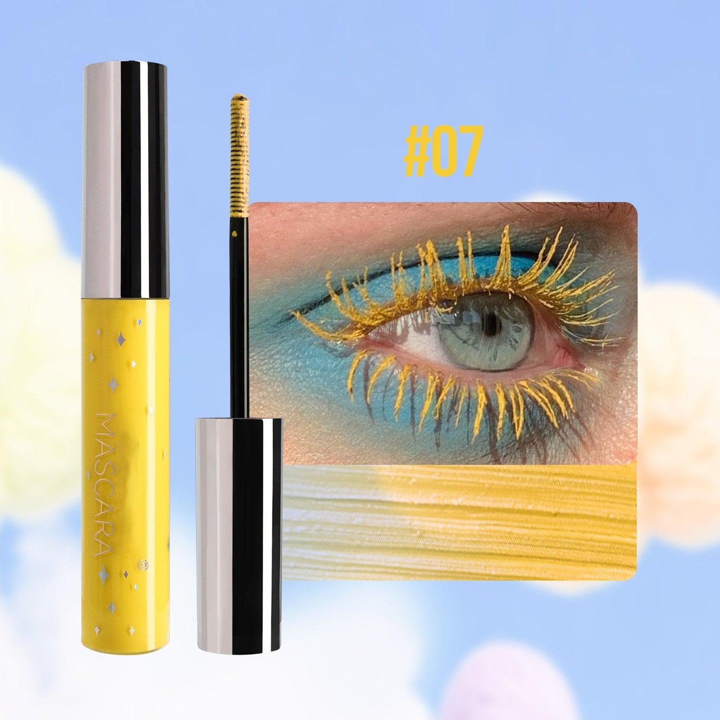 Färgglad Glittermascara