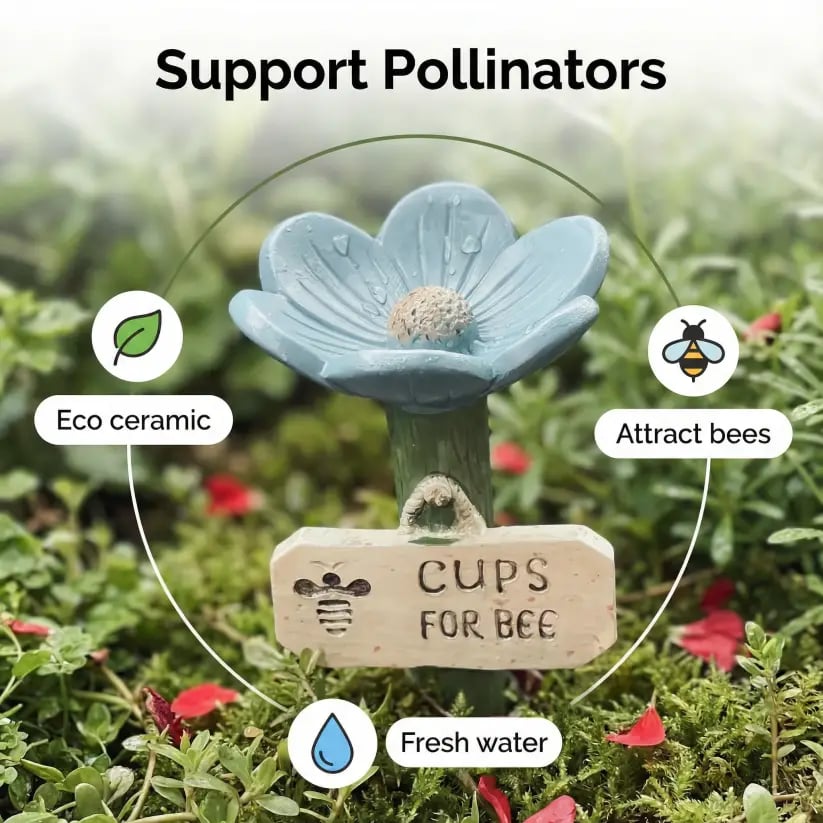🌸Flower-Shaped Ceramic Bee Watering Station🐝💧