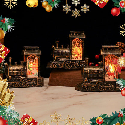 🎄Jul Guldmålad Tåg Nattlampa Prydnad🎄