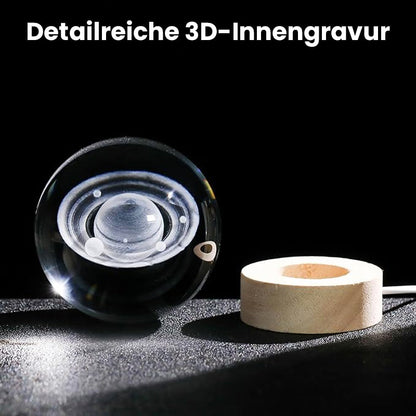 Stjärnklar himmel 3D mikrolandskap kristallkula