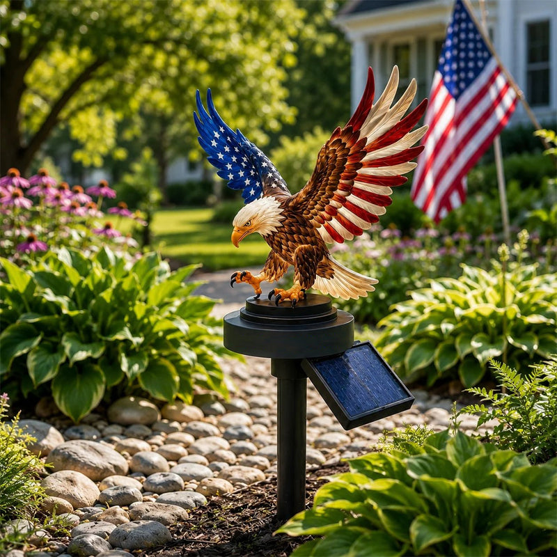 Solar Eagle Garden Light – A Glowing Tribute to American Freedom