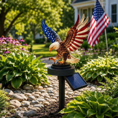 Solar Eagle Garden Light – A Glowing Tribute to American Freedom