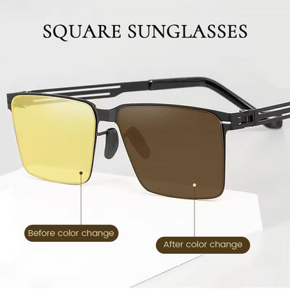 Fyrkantiga solglasögon för dag- och nattbruk