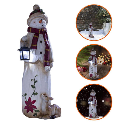 🎄Woodland Snowman med elektronisk lampa