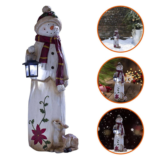 🎄Woodland Snowman med elektronisk lampa
