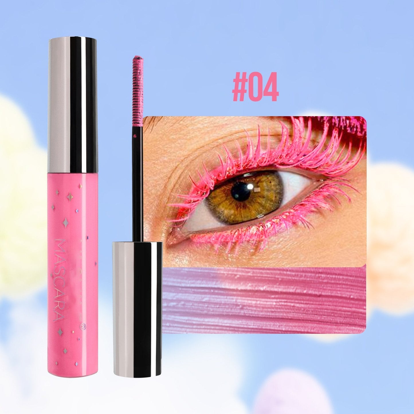 Färgglad Glittermascara