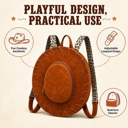 🔥🤠Backpack designed to look like a Western cowgirl hat👜