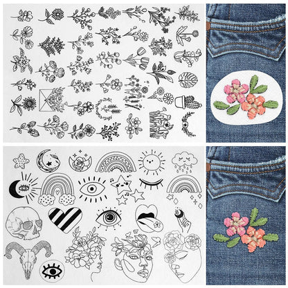 🌸Flower Lines Designed Flower Border Patterns Embroidery Patterns – Embroidery & Stitch for Beginner