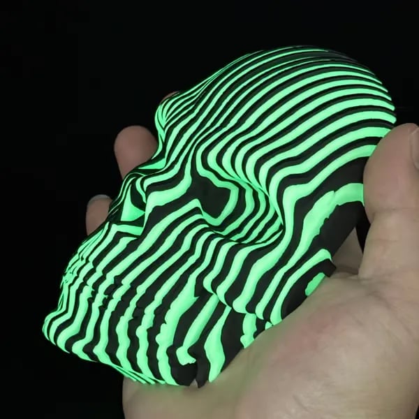 Halloween-dekoration – 3D-printad lysande kvantskalle, självlysande kvantskalle