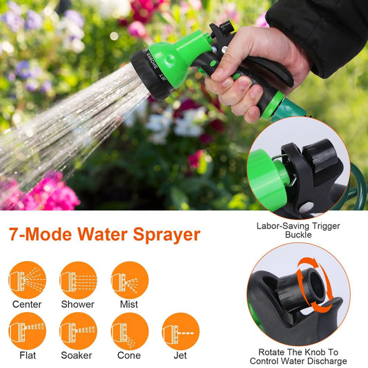 💦 Flexibel självlindande vattenslang med 3/4” och 1/2” adapter
