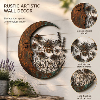 🌙Enchanted Moon Garden Wall Art – Vintage Nature Inspired Metal Wall Decor