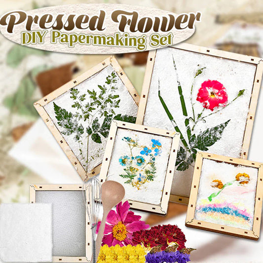 Set för DIY-papperstillverkning med pressad blomma