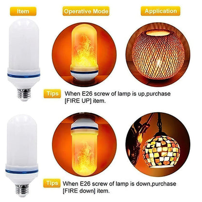 LED-lampa med flameffekt - med gravitationsavkännande effekt
