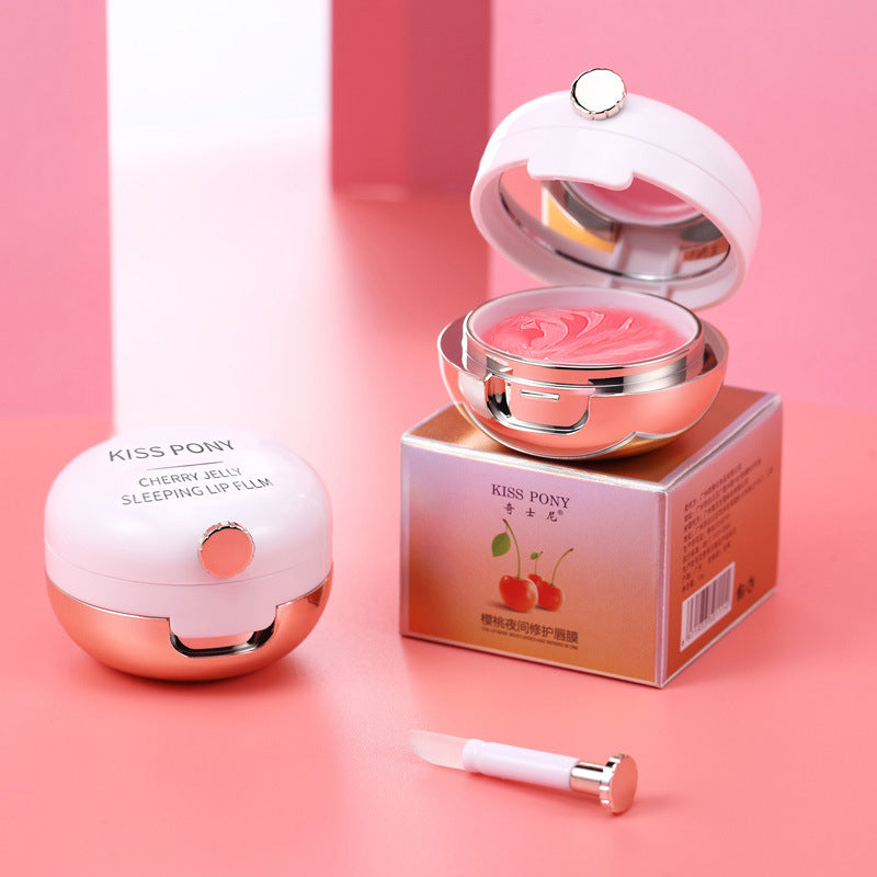 Air Cushion fuktgivande läppmask, förebyggande av torra och spruckna läppar Inbyggd läppborste
